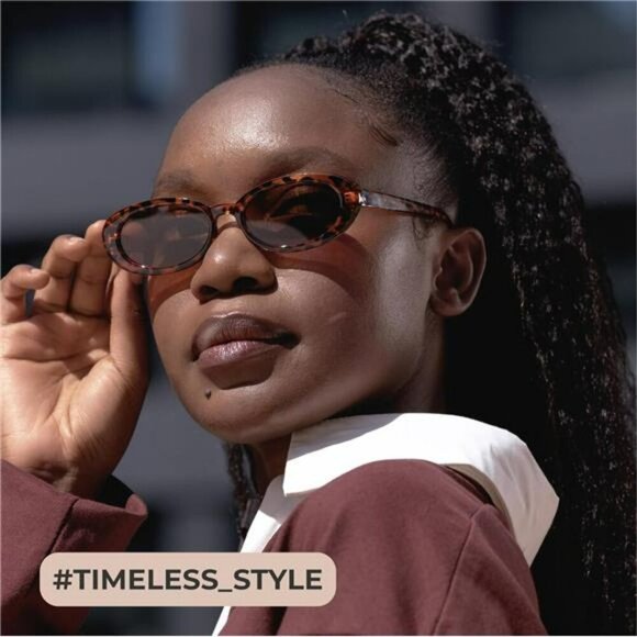 Polarized Oval Sunglasses Women Men UV Protection Retro Vintage Trendy Shades - Picture 6 of 7